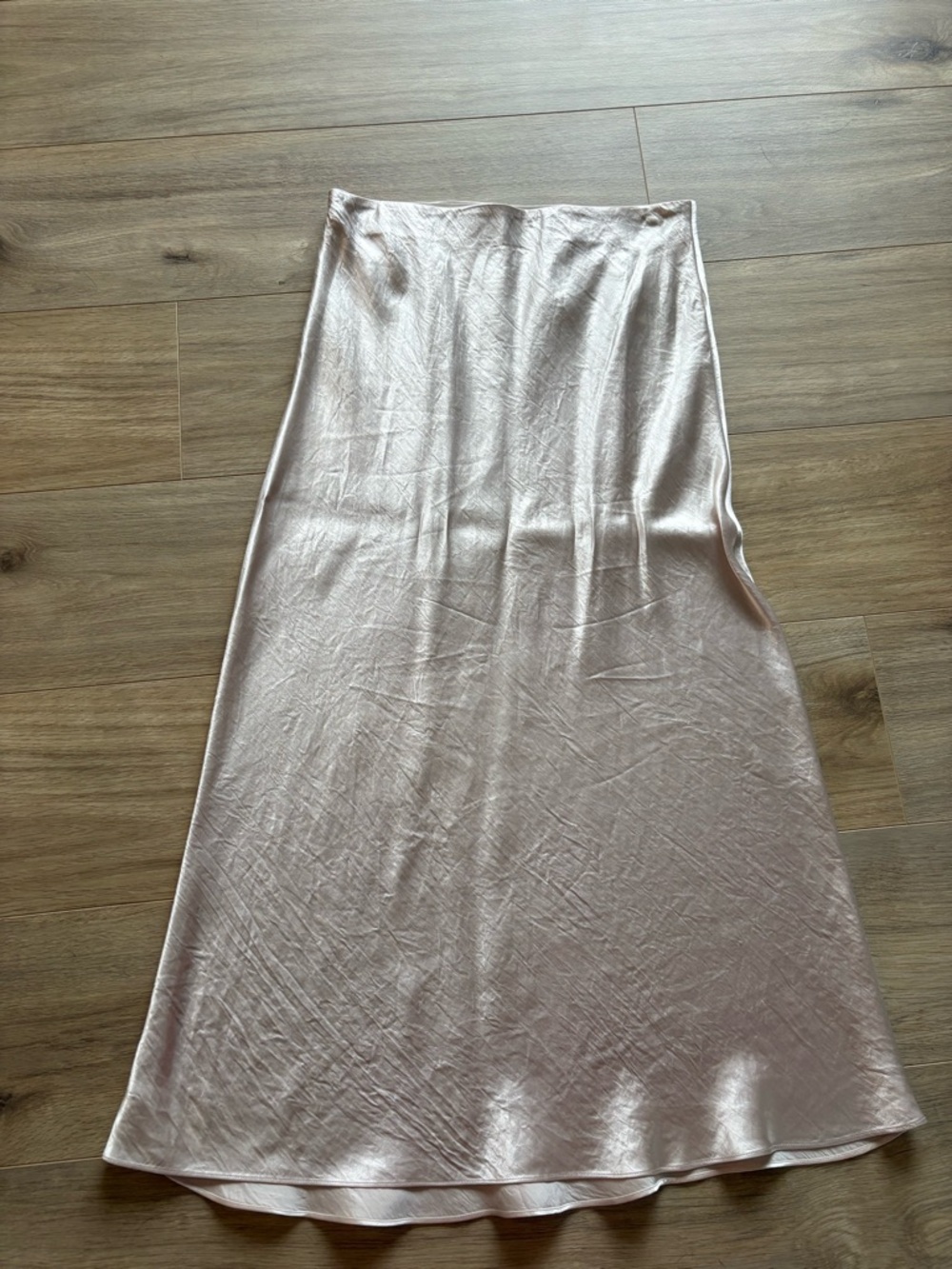 Aritzia Satin Slip Skirt in Light Blush Pink